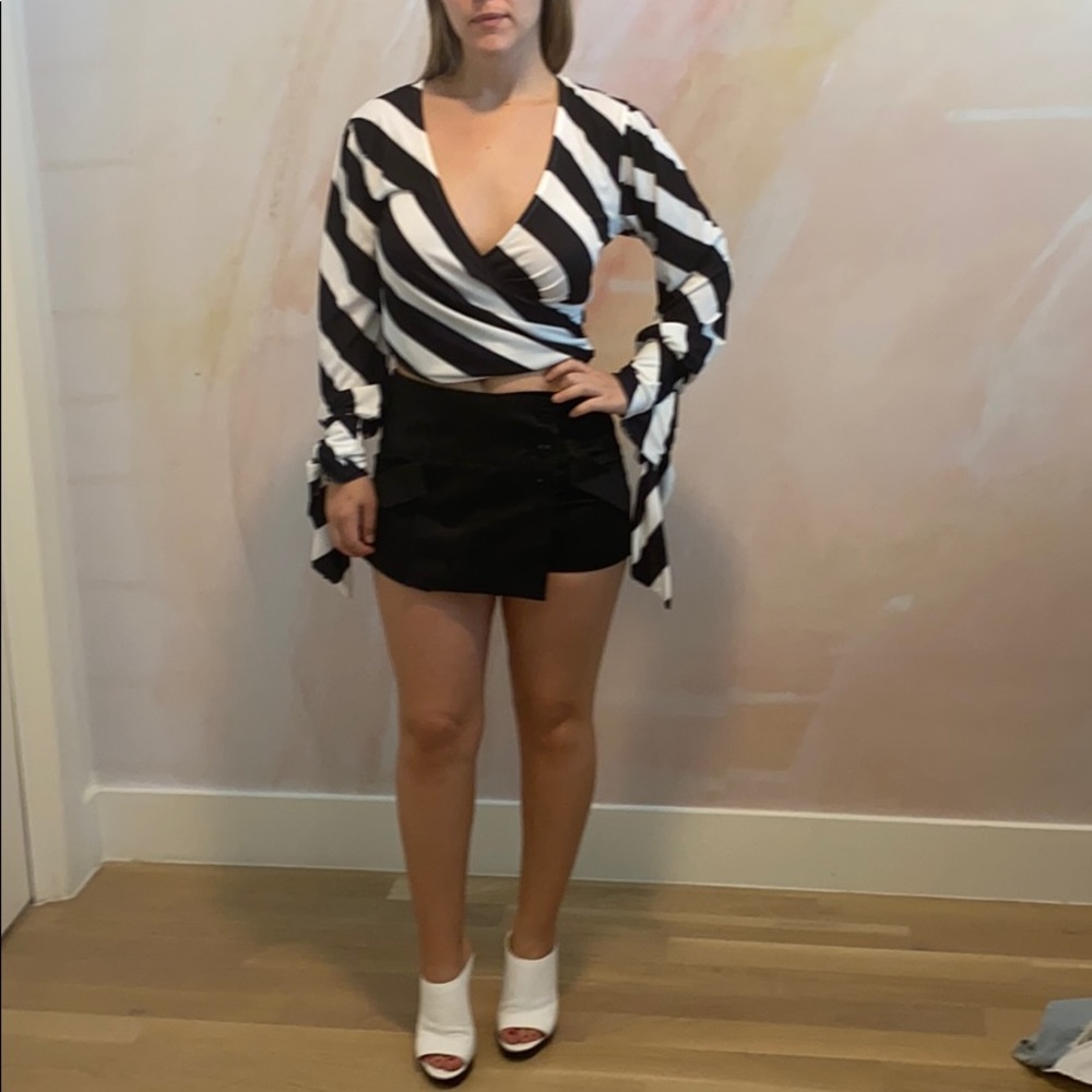 Black asymmetric shorts